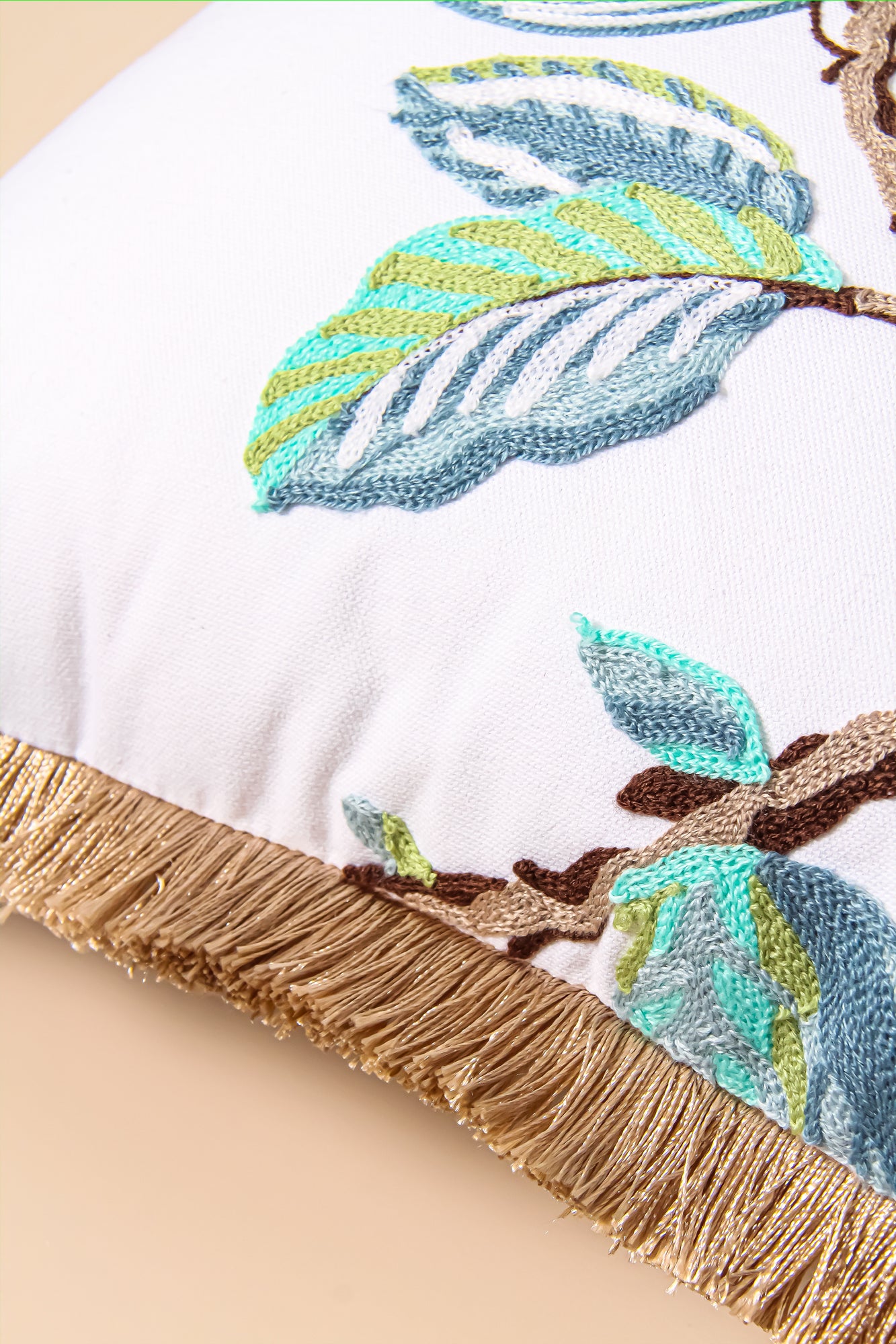 Birds of Paradise Throw Cushion (Embroidered)